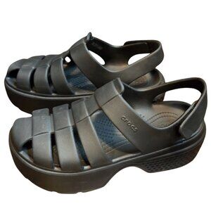 Crocs Stomp Fisherman Sandal Black W 7